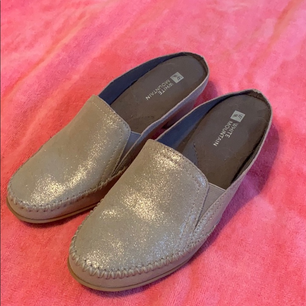 White mountain mules gold champagne EUC